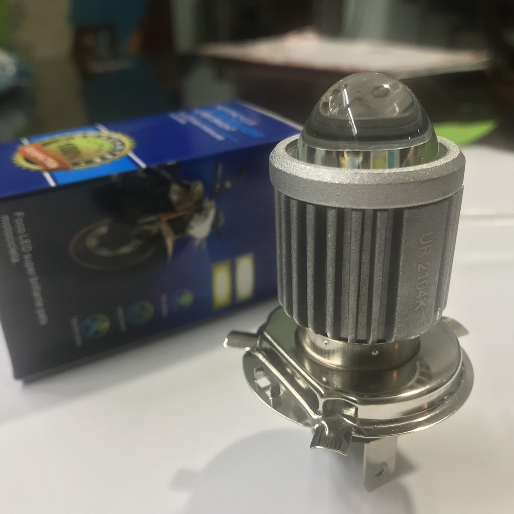 Đèn pha led Bi cầu mini cos vàng pha trắng chân H4 và M5