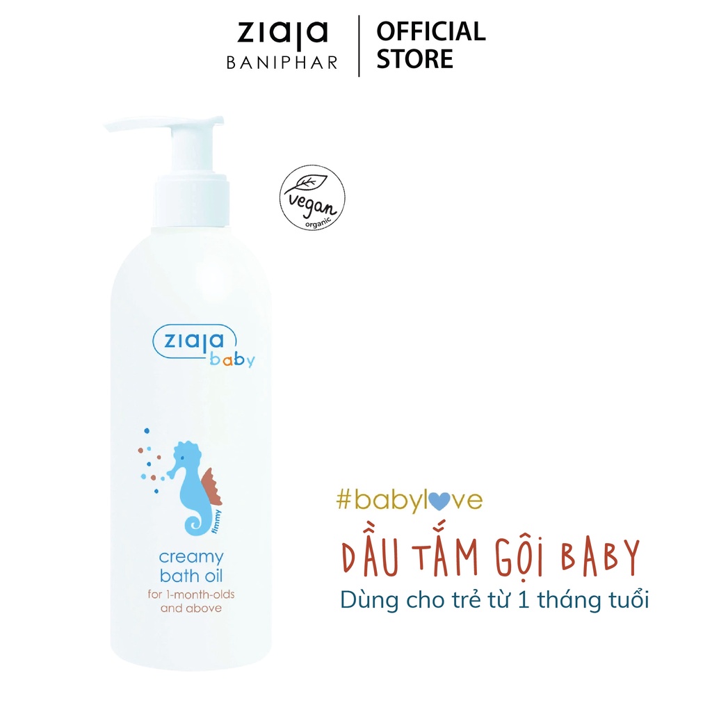 Dầu Tắm Gội Cho Bé Ngừa Nắp Nôi Ziaja Baby Creamy Bath Oil ZIAJA BANIPHAR Giúp Làm Sạch Nhẹ Nhàng Cho Da Bé 300ml