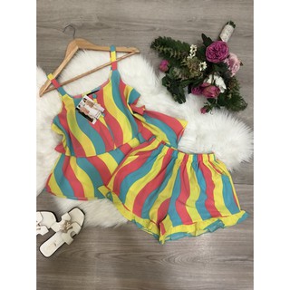 Đồ bộ 2 dây vải lụa mặc nhà