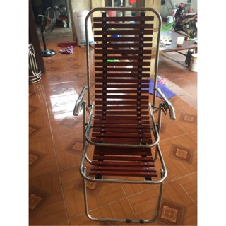 [Gía rẻ] Ghế Xích Đu Inox Nan Gỗ Tự Nhiên - Ghế Thư Giãn