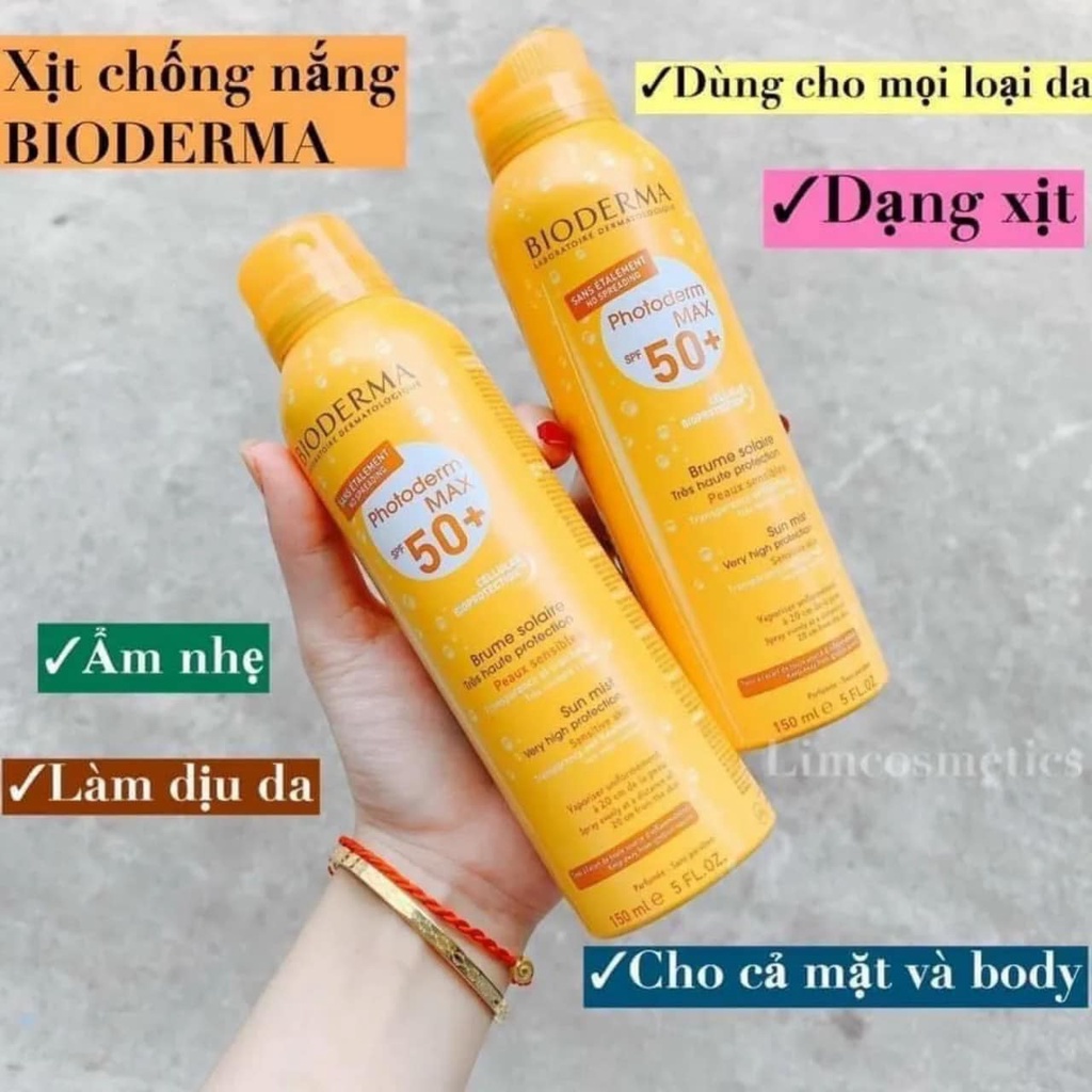 (Mẫu mới 2022) Xịt chống nắng Photoderm Brume Invisible SPF 50+ 150ml