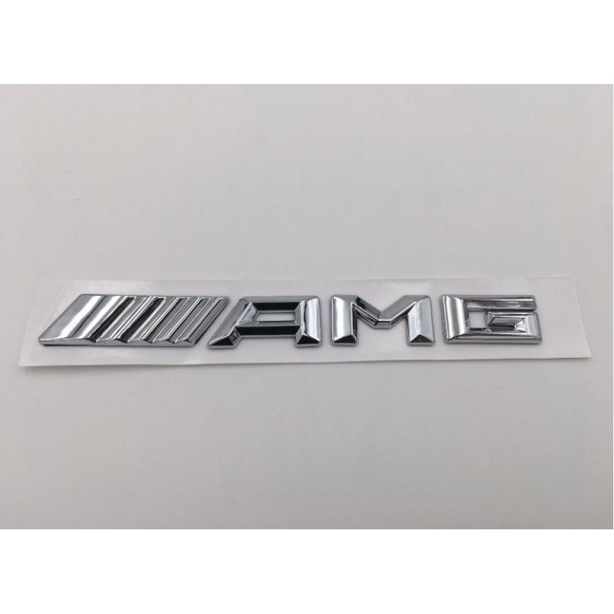 Logo chữ nổi AMG 3D hợp kim inox dán xe đuôi ô tô Kích thước 19*2cm