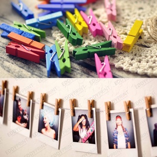 Combo 10/20/50 kẹp gỗ treo ảnh + dây cói