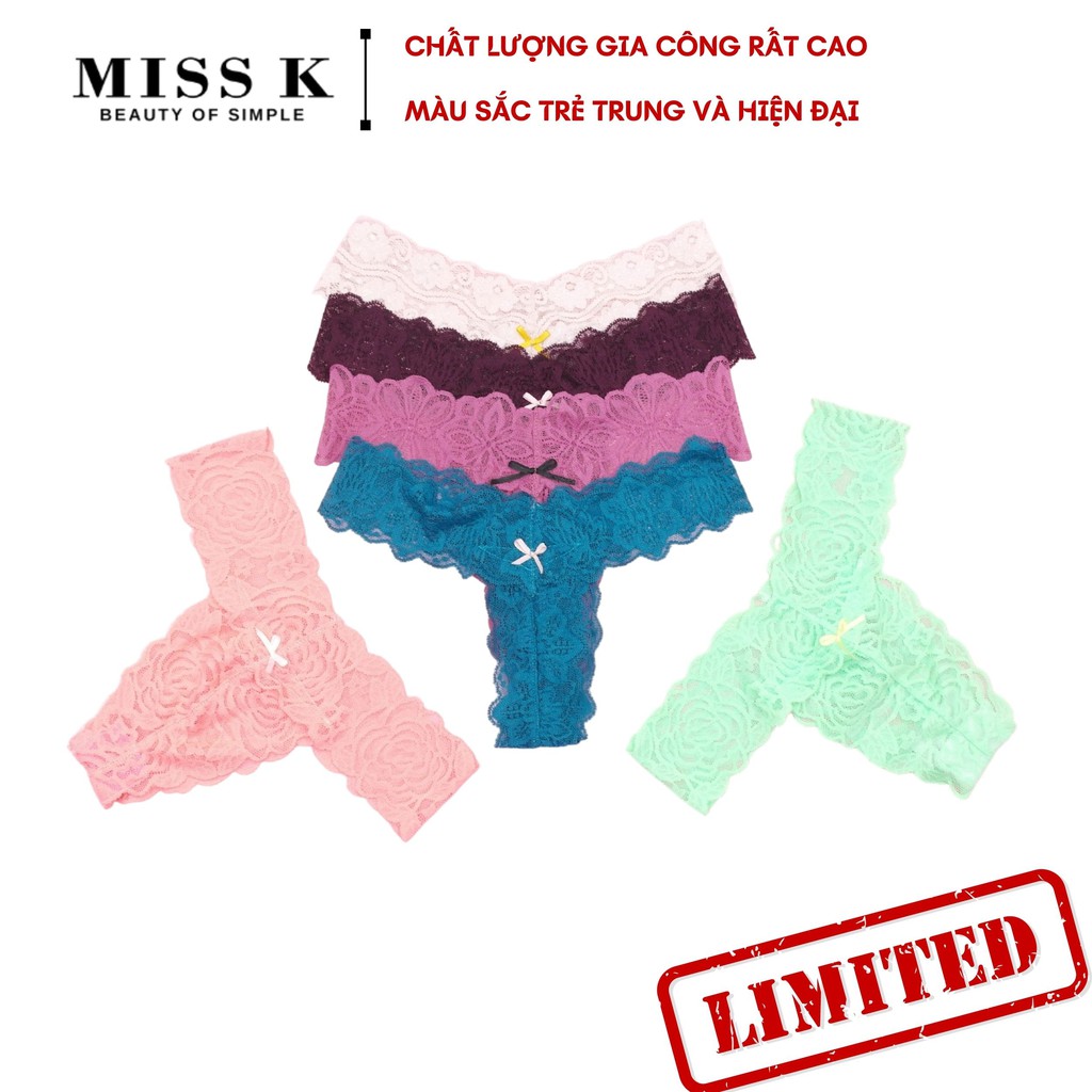 [Mã FAMALLT5 giảm 15% đơn 150k] Quần lót ren lọt khe form T Chic Girl thương hiệu MK gợi cảm nhiều màu U028