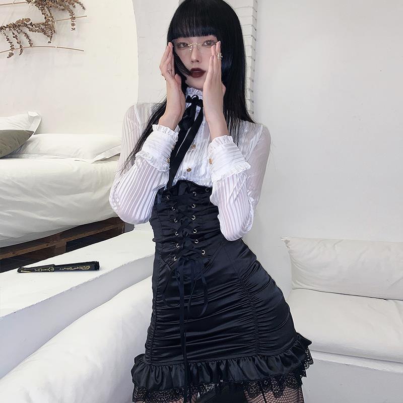 【F&amp;X】Bộ áo sơ mi + chân váy ôm eo cao ngọt ngào mùa hè cho bé gái