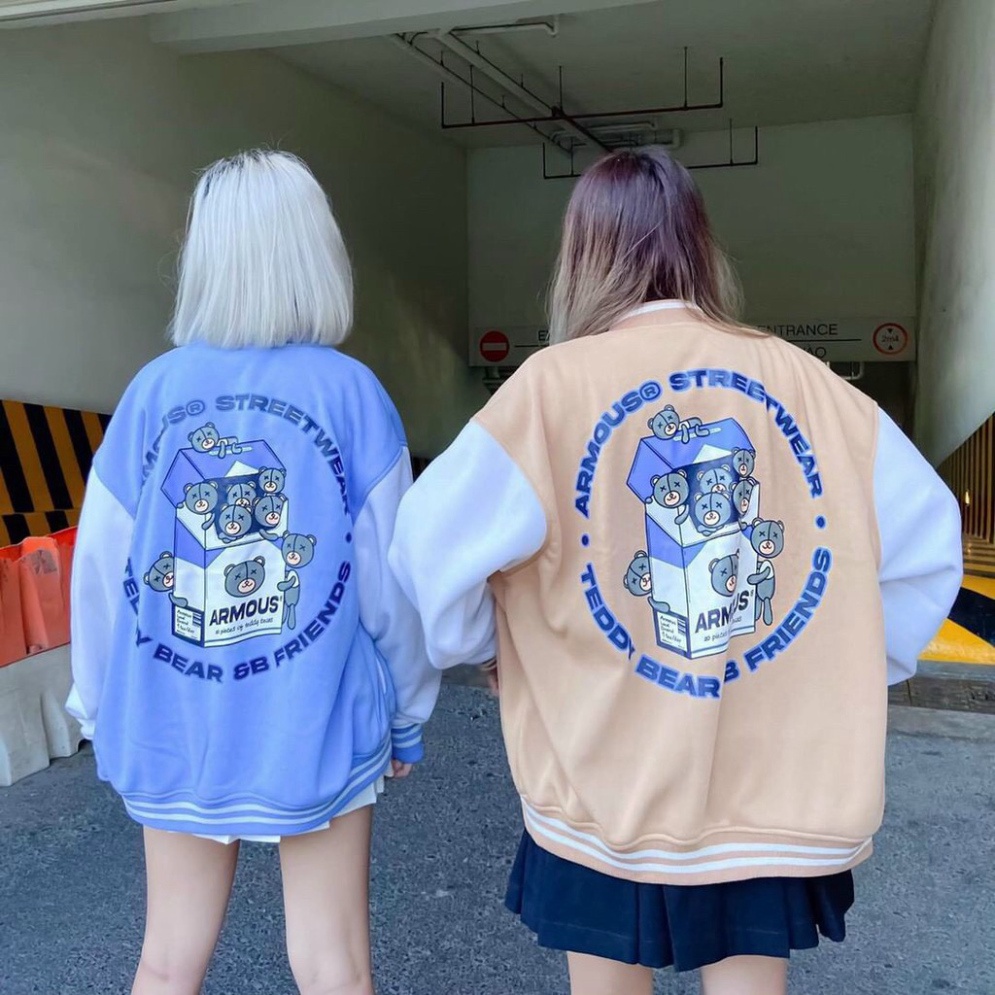 Áo Khoác Nỉ Bomber Armous KNN12 Nam Nữ Unisex kiểu dáng Ulzzang | BigBuy360 - bigbuy360.vn