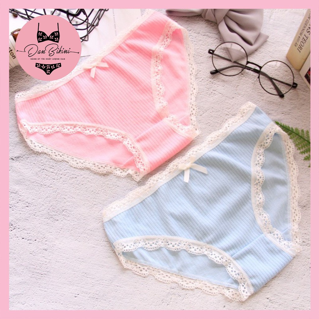 Quần Lót Nữ thun gân tăm viền ren mềm mại tôn dáng gợi cảm co dãn mã 0756