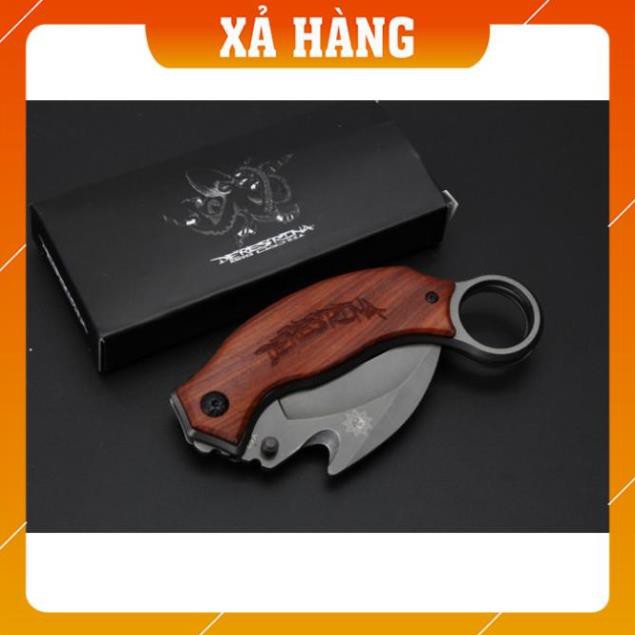 Dao Phượt Gấp karambit X52 Báng Gỗ | BigBuy360 - bigbuy360.vn
