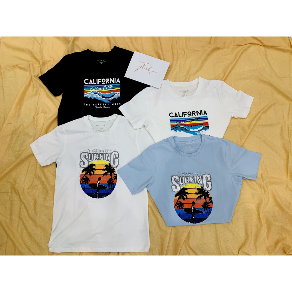 Áo thun nam in chữ california GUMAC ATNB670 | BigBuy360 - bigbuy360.vn