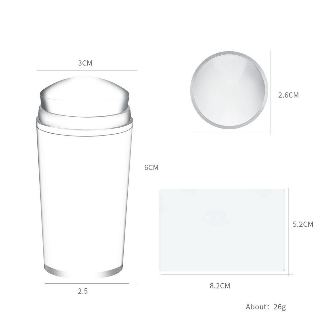 Dụng Cụ In Hình Móng Tay Nghệ Thuật Bằng Silicon Trong Suốt Kèm Nắp Đậy