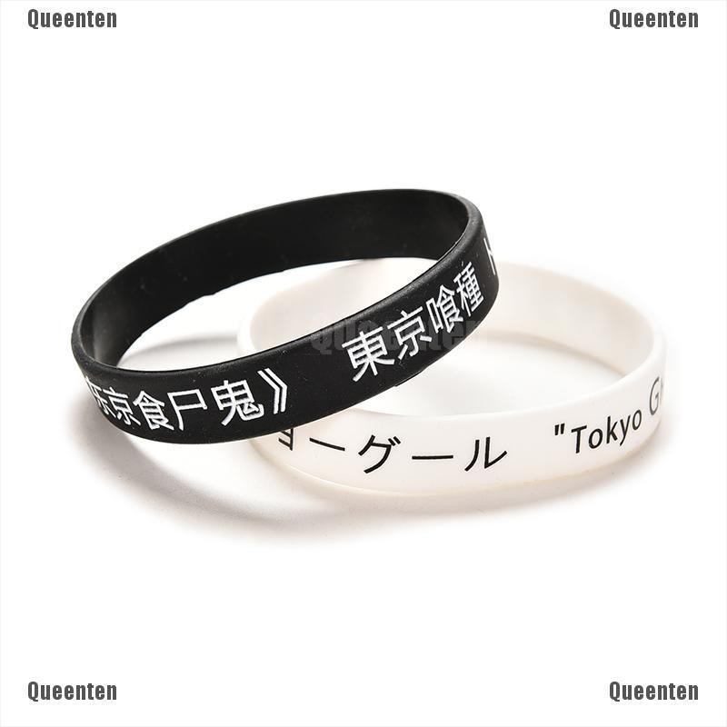 ★Nữ Hoàng★Vòng Đeo Tay Silicon Màu Đen Họa Tiết Hoạt Hình Tokyo Ghouls Mới