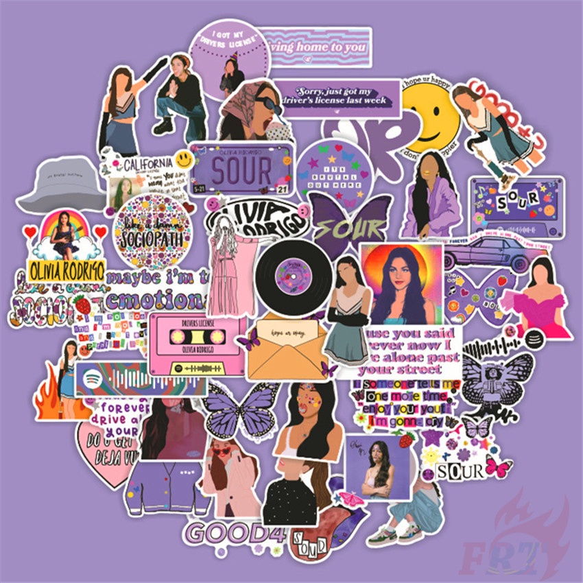 Bộ 50 miếng dán nhiều hình dáng cho hành lý/điện thoại/laptop/ván trượt