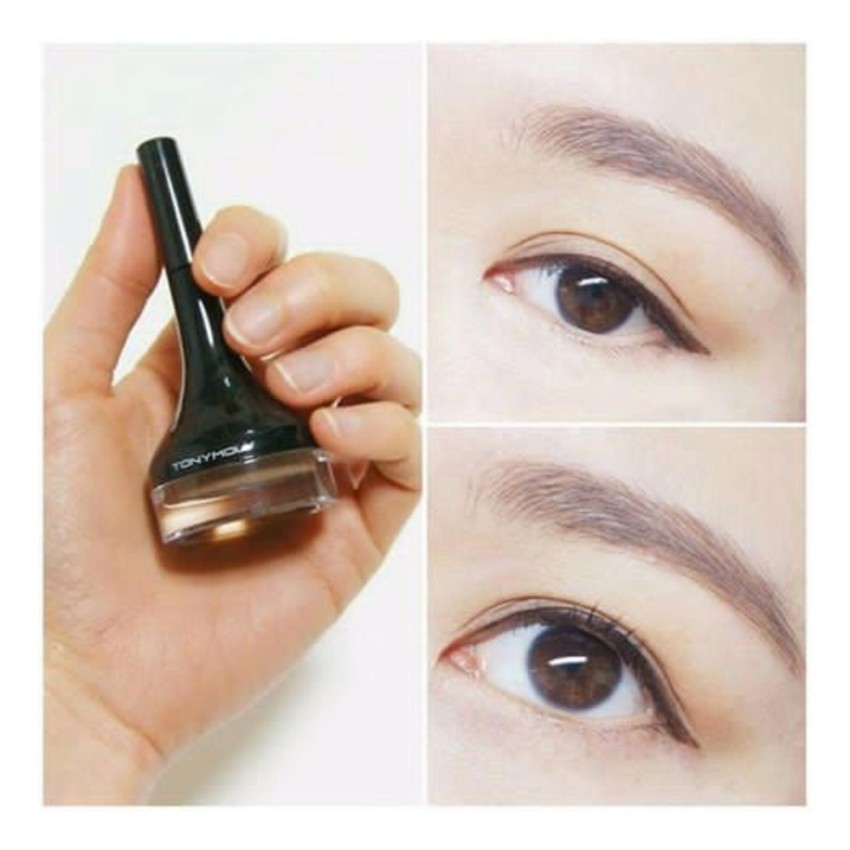 Gel Kẻ Mắt Tonymoly Kèm Cọ Màu Nâu Gel Eyeliner 02 Brown - Cọ Kẻ Mắt Nước Tonymoly Màu Nâu Brown