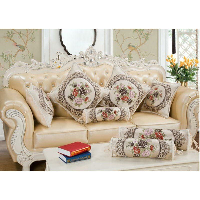 Vỏ gối Tựa Sofa, Vỏ tựa Lưng Tây Âu dành cho ghế sofa, salon, ghế kẹp trà-Vỏ Gấm Cao Cấp Sang Trọng - Size 45cm x 45 cm | BigBuy360 - bigbuy360.vn