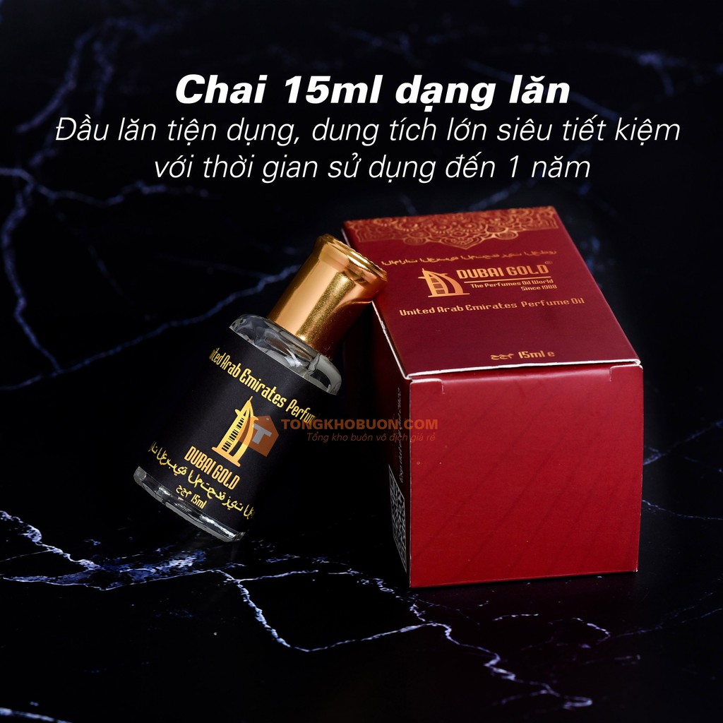 [TẶNG KÈM VIAL THỬ MÙI] Tinh dầu nước hoa Dubai Gold dạng lăn 5ml và 15ml, dạng chấm 17ml