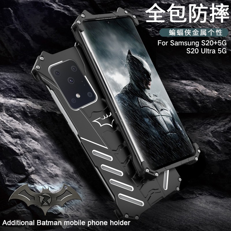 R-JUST Ốp Lưng Có Giá Đỡ Kim Loại Hình Batman Cho Samsung Galaxy S20 Ultra S10 S9 S8 Plus S10E S7 S6 Edge