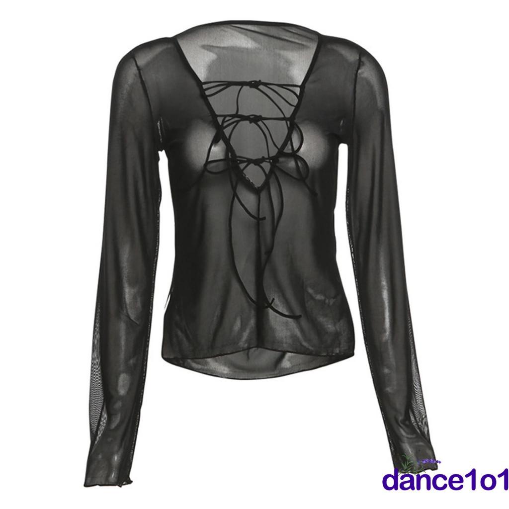 ✨Qk✮Áo Thun Tay Dài Màu Sắc Đơn Giản Thiết Kế Quyến Rũ