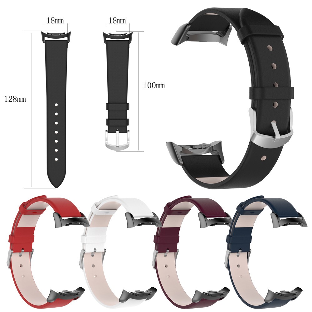 [Mã WTCHDEC giảm 20K ] Dây đeo bằng da có nắp cho đồng hồ thông minh Samsung Gear fit2 / Fit 2 Pro