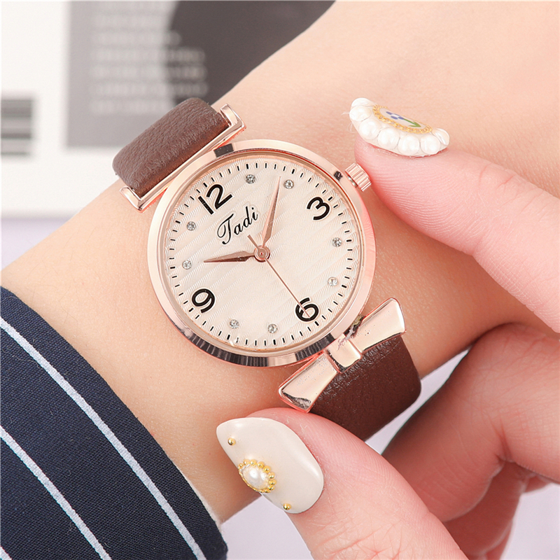 ZOLFA Classic Black Rhinestone Womens Leather Watches Elegant White Simple Ladies Quartz Wrist Watch Analog Clocks Women Gift Watches Đồng hồ nữ