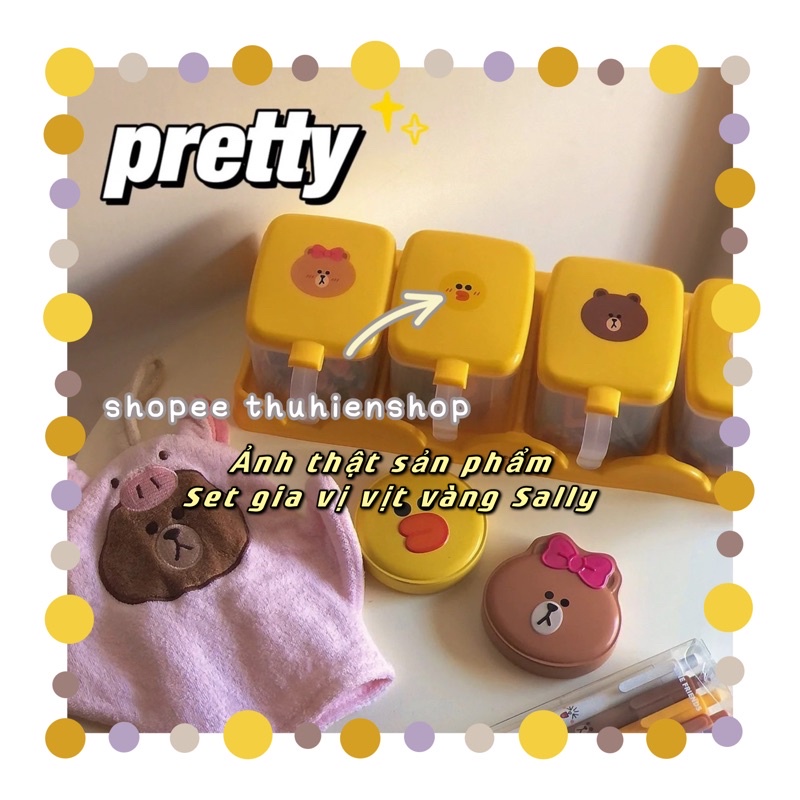 HÀNG SẴN Joyoung  / Bộ đựng gia vị chia ngăn nhà bếp Line Friends