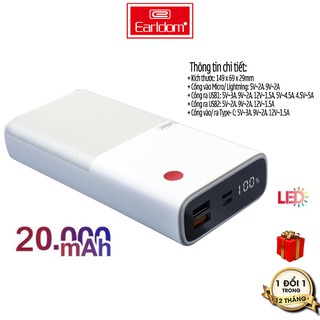 Sạc Dự Phòng Earldom PD-05 20000mAh