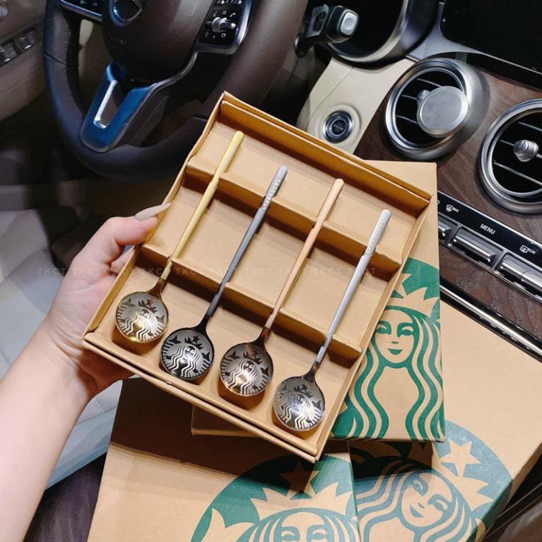 [XẢ KHO+FREE SHIP] SET 4 THÌA MUỖNG STARBUCK SANG TRỌNG CÓ BÁN LẺ