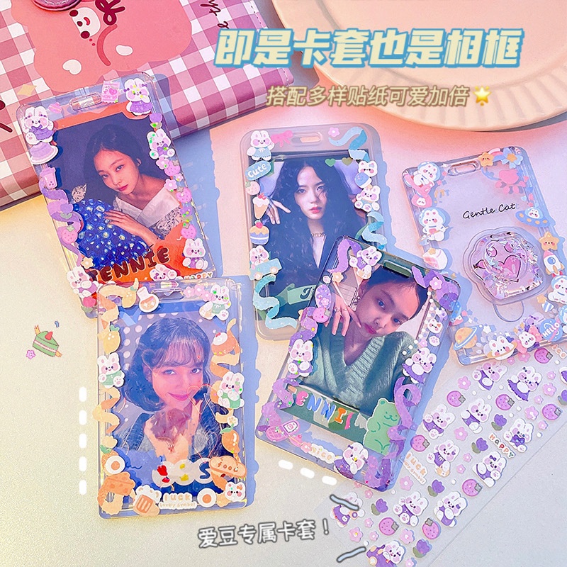 Vỏ Đựng Thẻ ID/Thẻ Tên Kèm Móc Khóa Thiết Kế Trong Suốt Di Động Tiện Dụng