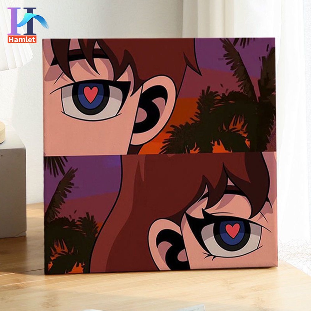 Bộ tranh sơn dầu Hamlet tô màu theo số hình hoạt hình leerrh làm quà tặng thủ công cỡ 20 * 20/30 * 30cm