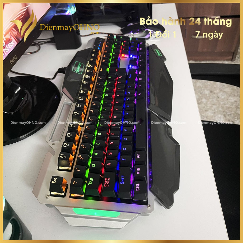 Bàn Phím Cơ Gaming Chơi Game BOSSTON MK915 LED RGB Bàn Phím Máy Tính Có Dây PC LED 105 Phím - Điện Máy OHNO