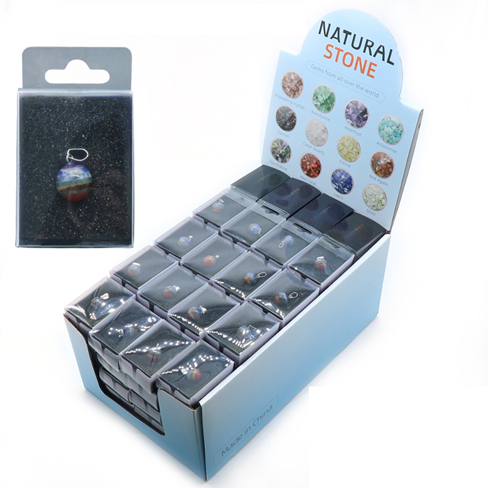 Dây Chuyền Đá Tròn 14 mm Phong Thủy 7 Chakra DA69