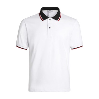 Áo thun trắng cổ bẻ 2 vạch cao cấp Gabo High Fashion màu trắng
