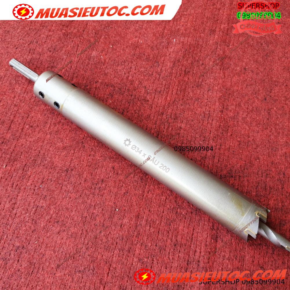 Mũi khoan rút lõi khoét tường gạch sâu Phi 34 x 200 mm không khoan bê tông, không khoan chế búa