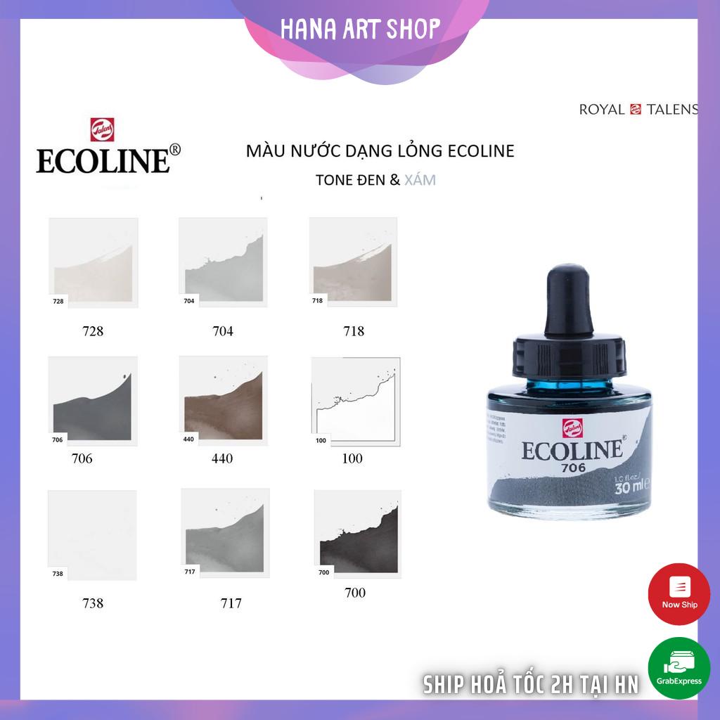 ( P4 Đen-Xám) Màu nước Ecoline - Màu nước dạng lỏng