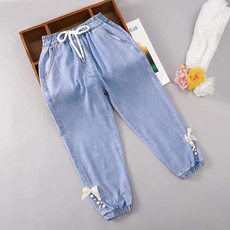 quần bò giấy bé gái