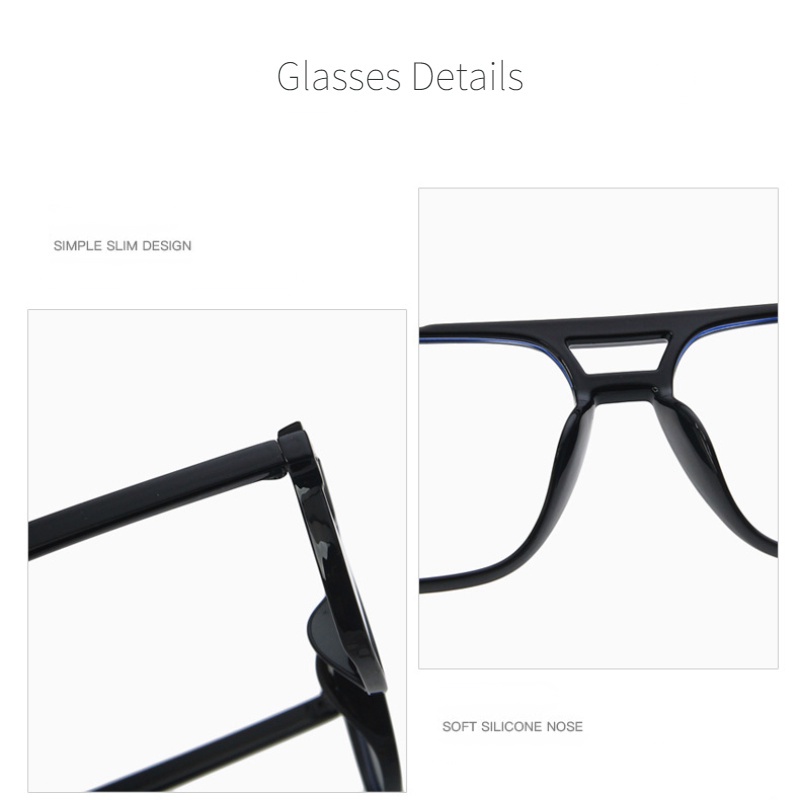 (KIQI-FASHION) COD Kính Chống Ánh Sáng Xanh Hai Chùm Kính Thời Trang Cổ Điển Cho Nam Và Nữ