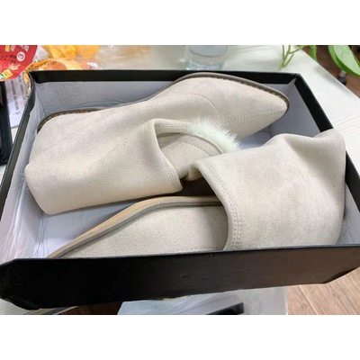 Boots đùi cổ lông tiểu thư hot douyin cho mùa đông mới nhất 2022, hàng quảng châu loại đẹp