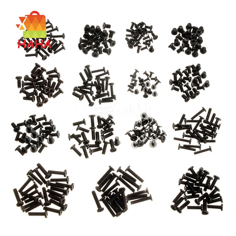 300 Vít với 15 cỡ màu đen dành cho máy tính xách tay Ibm Hp Toshiba Sony Dell Samsung HAHA