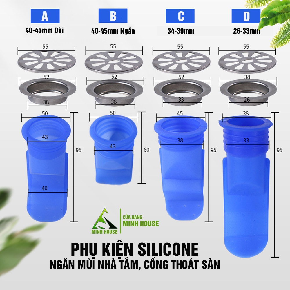 Phụ kiện Silicone chống ngăn mùi hôi vi khuẩn Nhà tắm Minh House