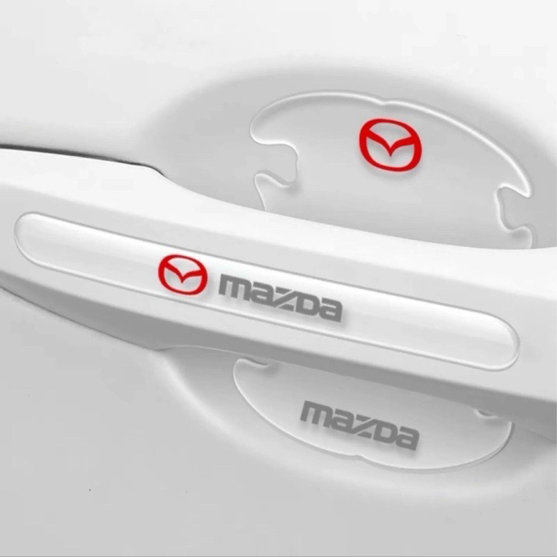 Bộ 10 miếng dán silicon tay, hõm, gương ô tô logo hãng xe Mazda 2, Mazda 3, Mazda 6, CX5, CX8, BT50, CX3, CX30