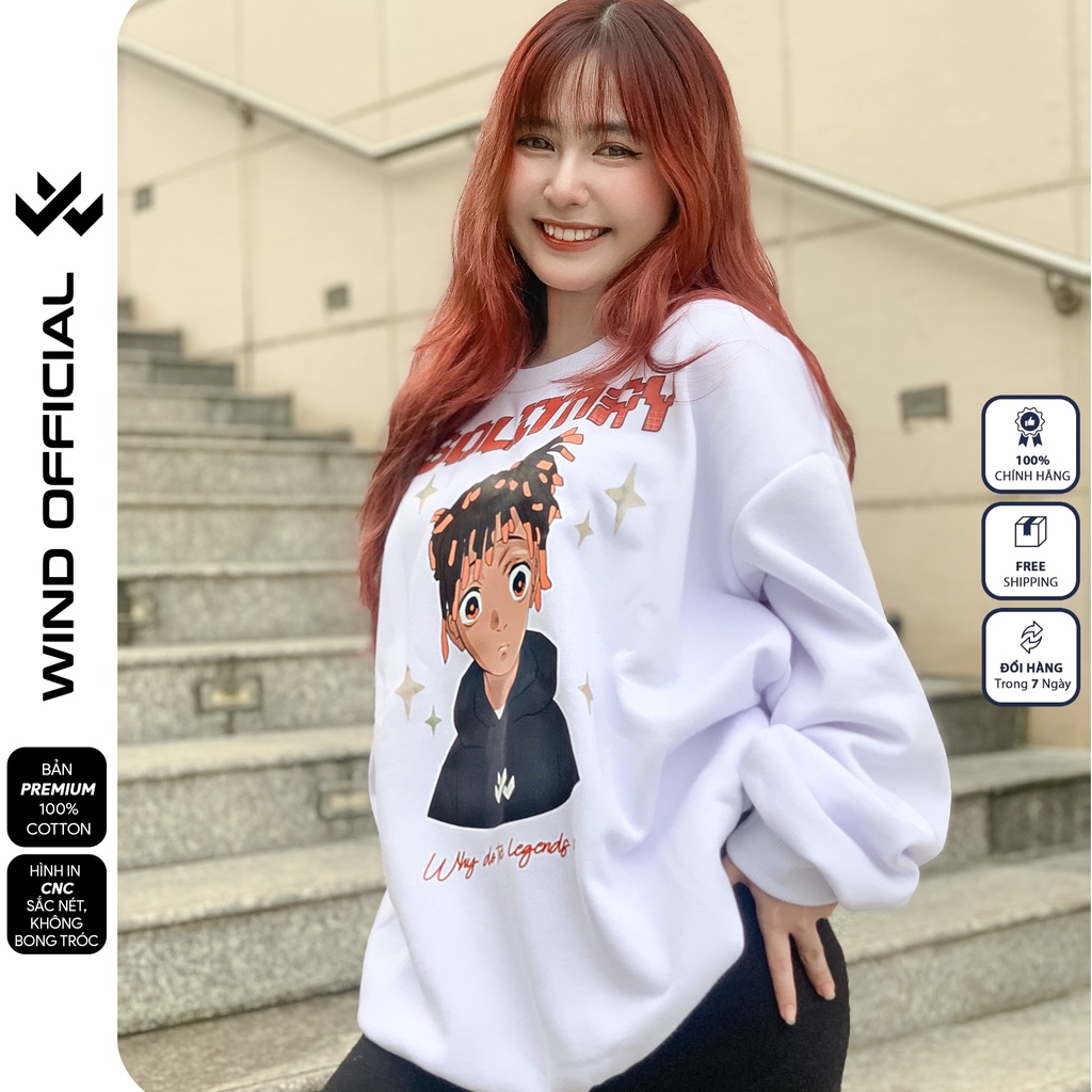 Áo sweater form rộng WIND unisex SOLITARY oversize tay dài thời trang nam nữ ulzzang