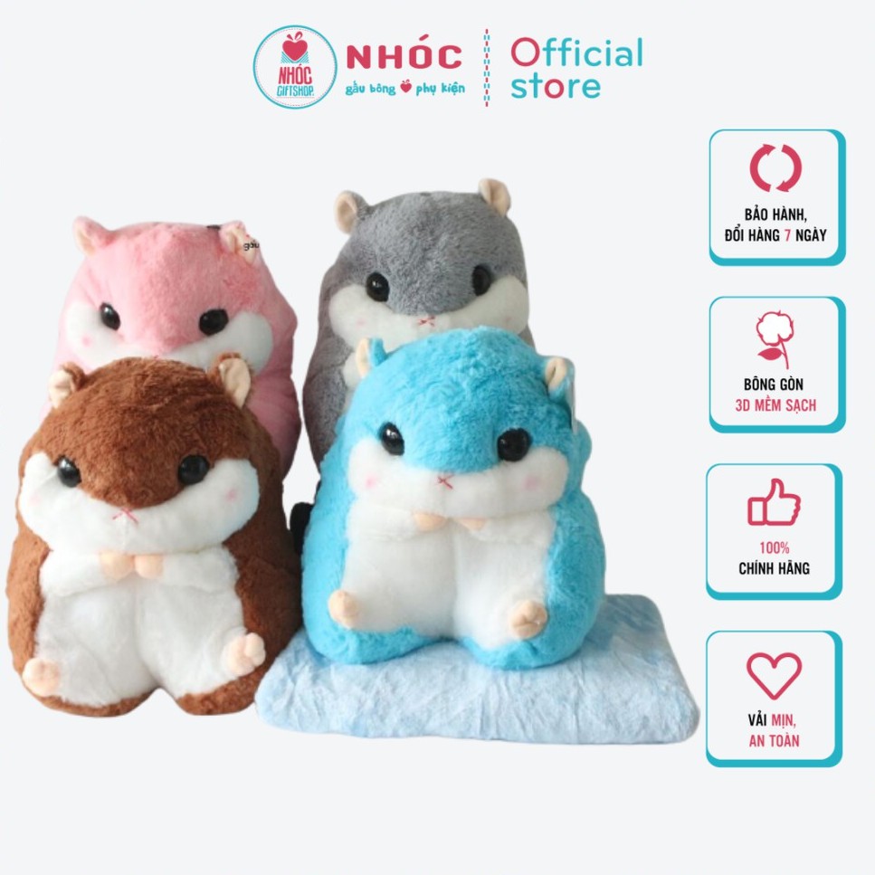 Gối mền 2in1 Gấu Bông Chuột Hamster Ngồi - NHÓC