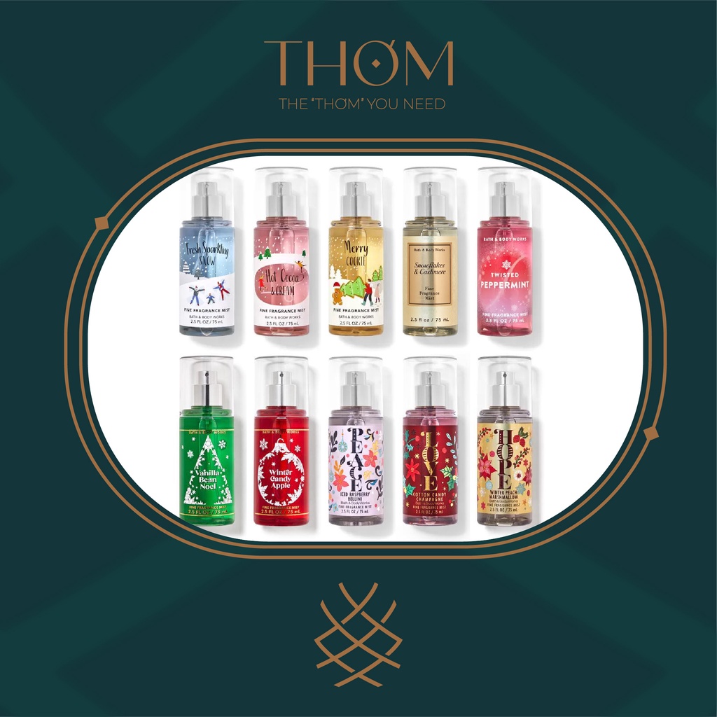 [BST CHRISTMAS] XỊT THƠM TOÀN THÂN BATH &amp; BODY WORKS TRAVEL SIZE 75 ML