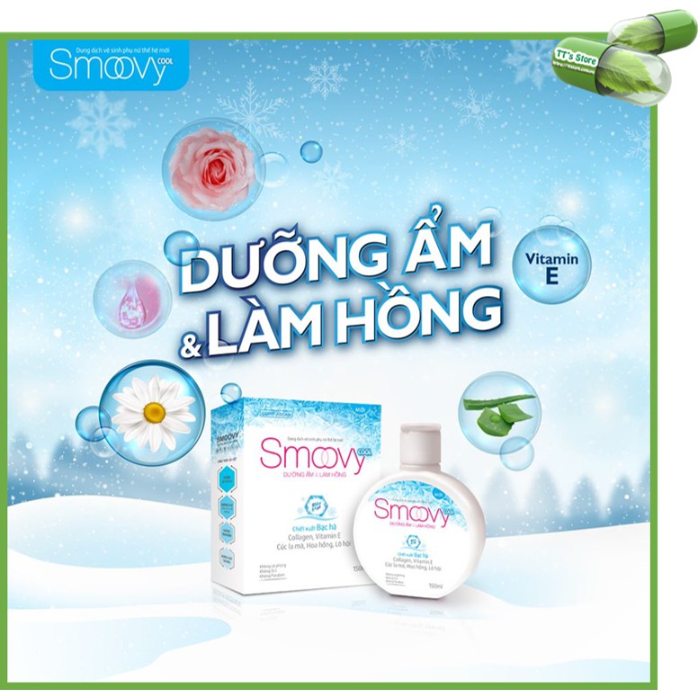 SMOOVY - SMOOVY COOL 150ml - Dung Dịch Vệ Sinh Phụ Nữ Smoovy, nước hoa vùng kín Inner Perfume [Smovy, smuvy, smovy cool]