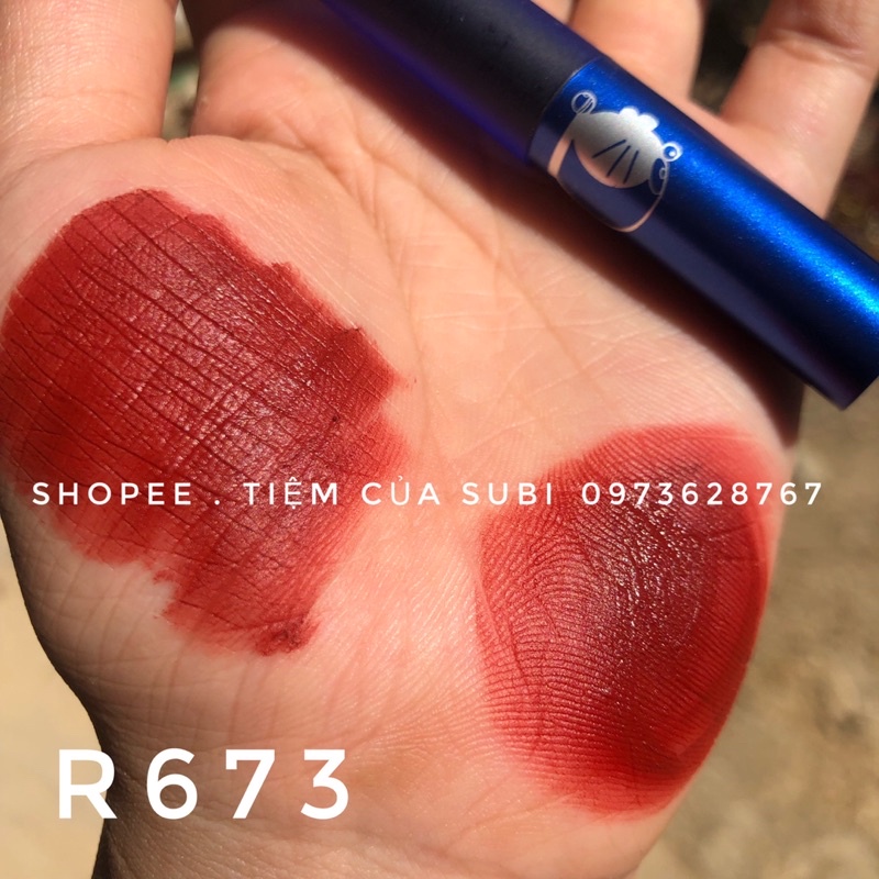 Son kem lì colorkey doremon nội địa trung xanh chất son mịn môi đẹp lì