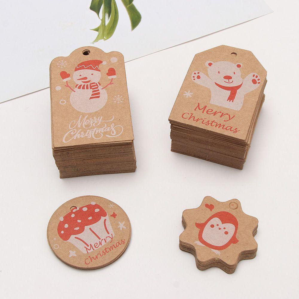 Set 100 Nhãn Giấy In Hình Ông Già Noel Trang Trí Quà Tặng Giáng Sinh Mới