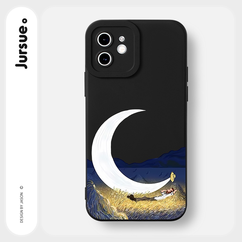 Ốp lưng JURSUE chống bẩn hình cặp đôi dễ thương đẹp cho iPhone 13 12 11 Pro Max SE 2020 X XR XS 8 7 ip 6S 6 Plus Y2075