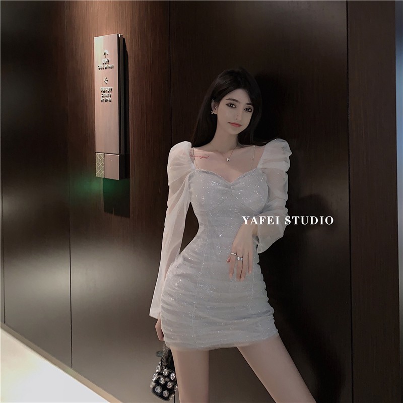 [Mã FATHANG5 giảm 10K đơn 50K] (얼짱) - ĐẦM KIM SA DÁNG ÔM QUYẾN RŨ ULZZANG | BigBuy360 - bigbuy360.vn