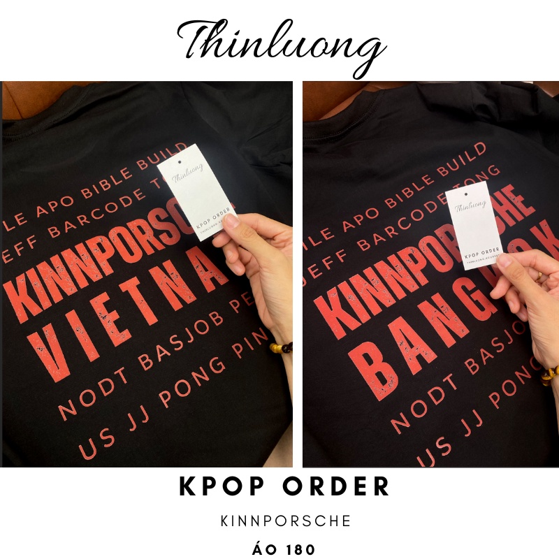 Áo Kinnporsche màu đen thun cotton cổ tròn giống kiểu Bible Build