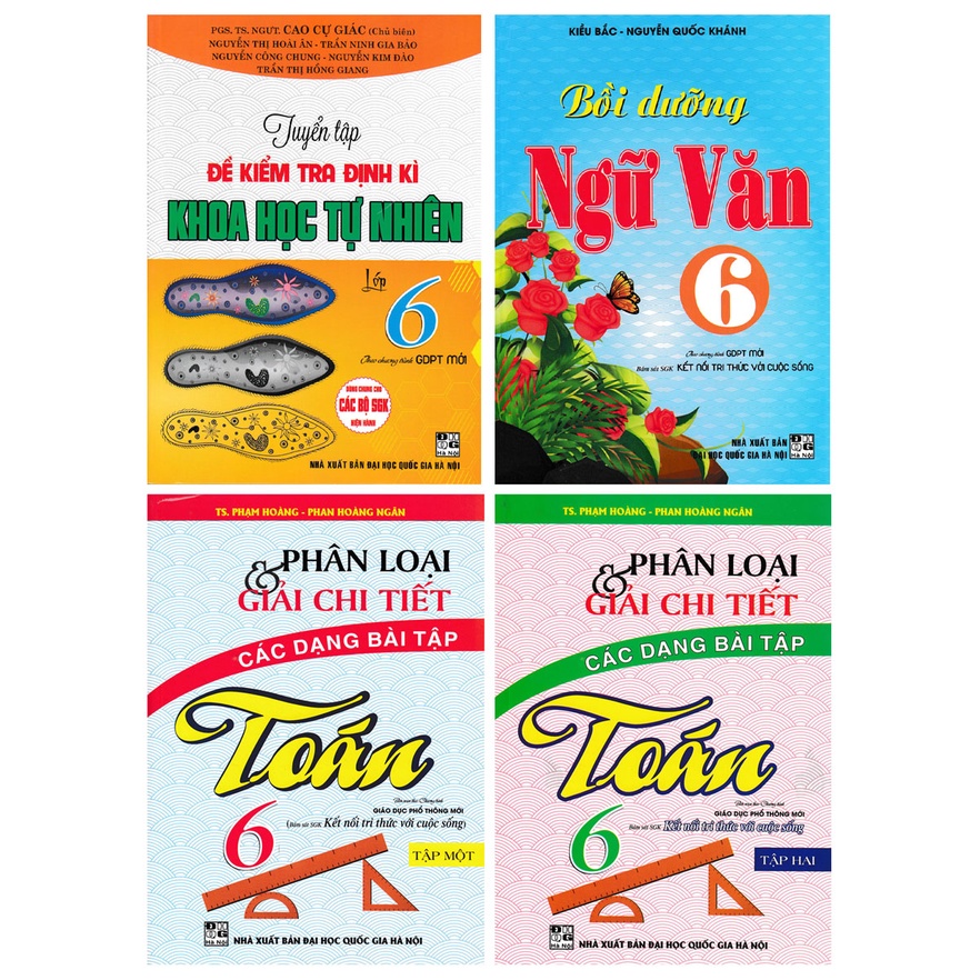 Sách - Combo Giúp Em Học Giỏi Toán - Làm Văn Hay Và Học Tốt Khoa Học Tự Nhiên Lớp 6 (Bộ 4 Cuốn)