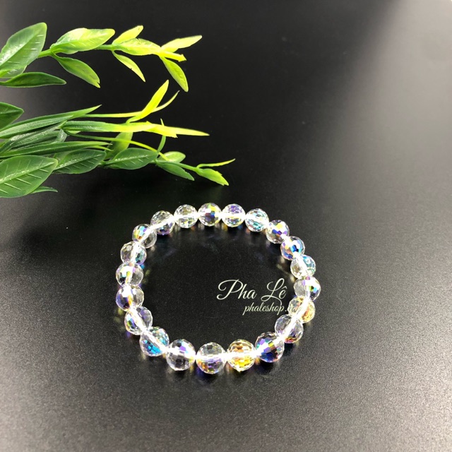 Vòng Tay Pha Lê Tròn Dát Nhiễn S08mm Trắng Được Thiết Kế Từ Pha Lê Swarovski